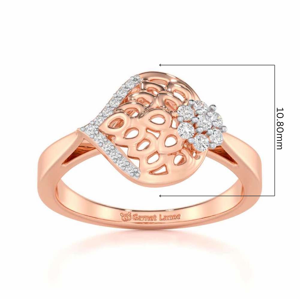 Zareena Glow Silver Ring - Rose Gold - Image 5