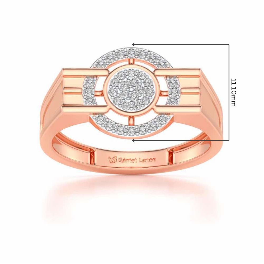Bull Eye Silver Ring For Men - Rose Gold - Image 5