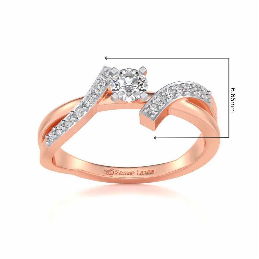 Poise Solitaire Silver Ring - Rose Gold - Image 5