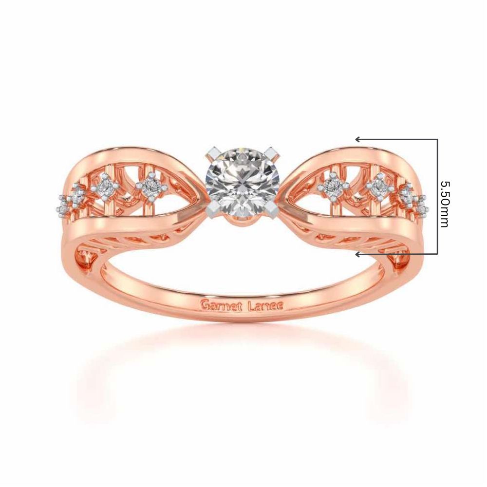 Nagma Solitaire Ring - Rose Gold - Image 5