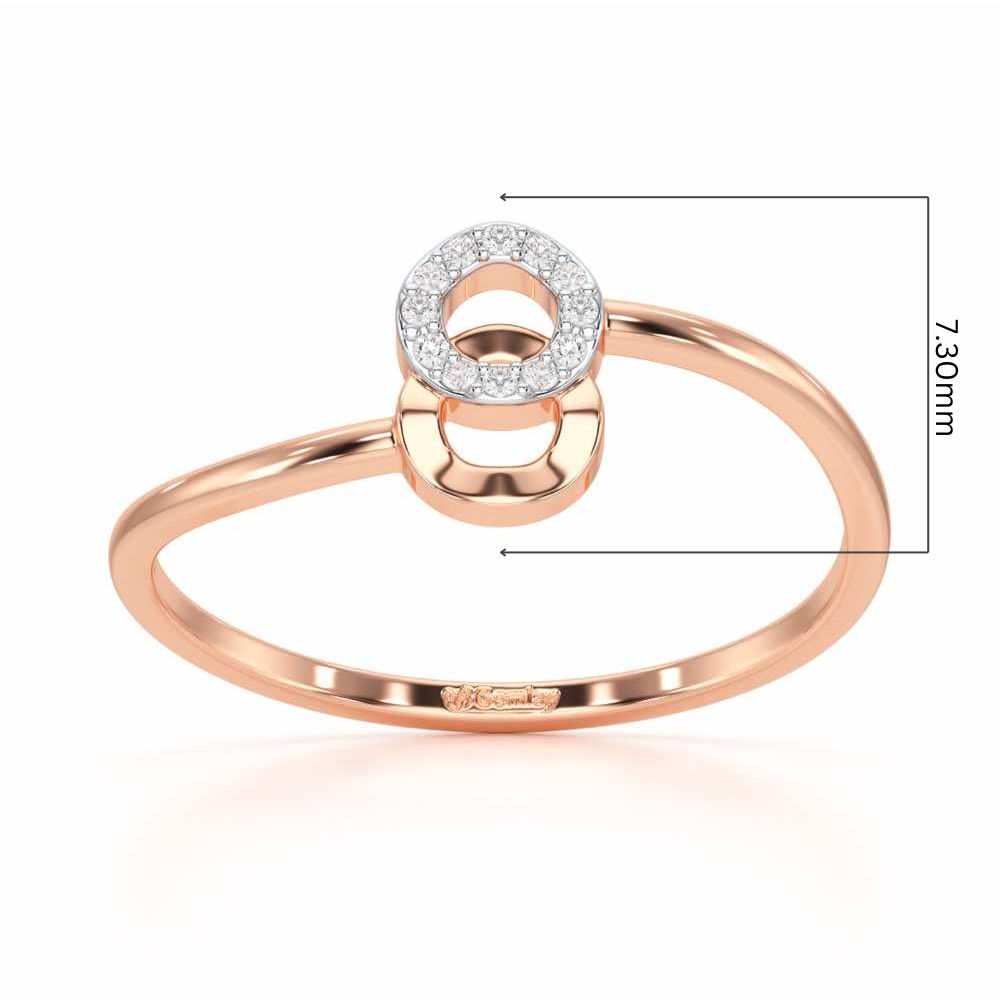 Celestial Circle Silver Ring - Rose Gold - Image 5