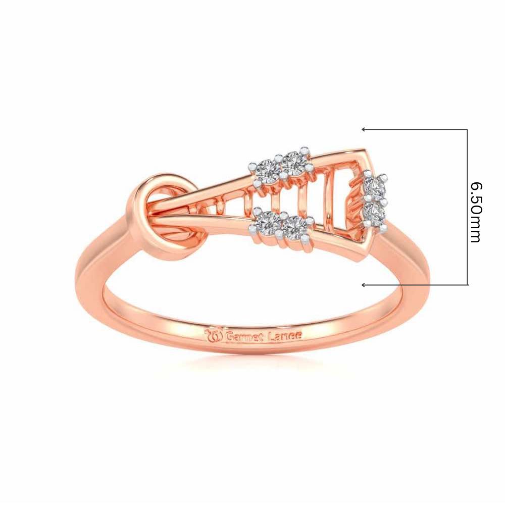 Gorge Lattice Silver Ring - Rose Gold - Image 5