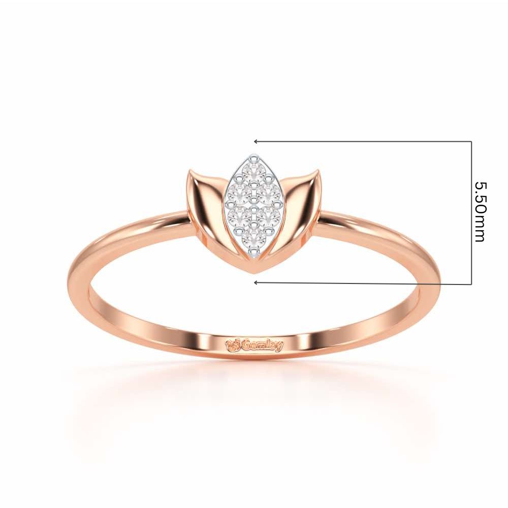 Sparkle Bud Silver Ring - Rose Gold - Image 5