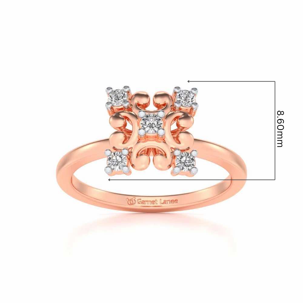 Elan Silver Ring - Rose Gold - Image 5