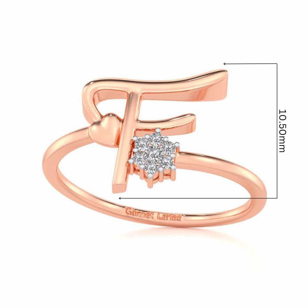 Flora F Silver Ring - Rose Gold - Image 5