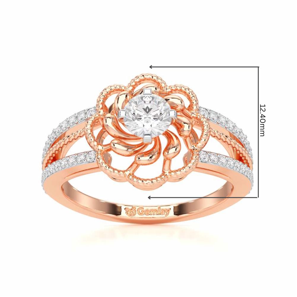 Elegance Bloom Solitaire Ring - Rose Gold - Image 5
