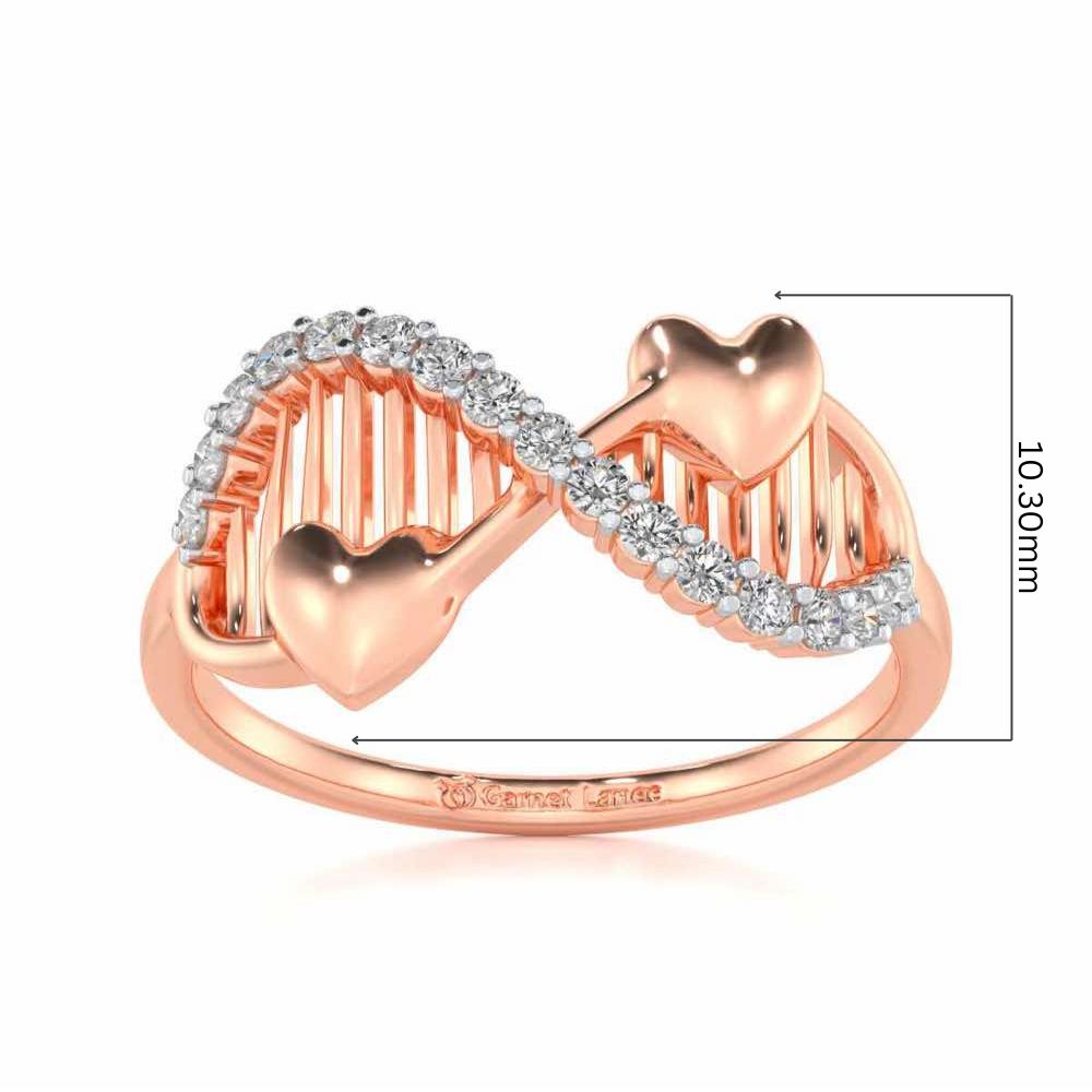 Infinity Wave Silver Ring - Rose Gold - Image 5