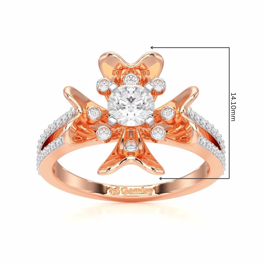 Sigma Bloom Solitaire Ring - Rose Gold - Image 5