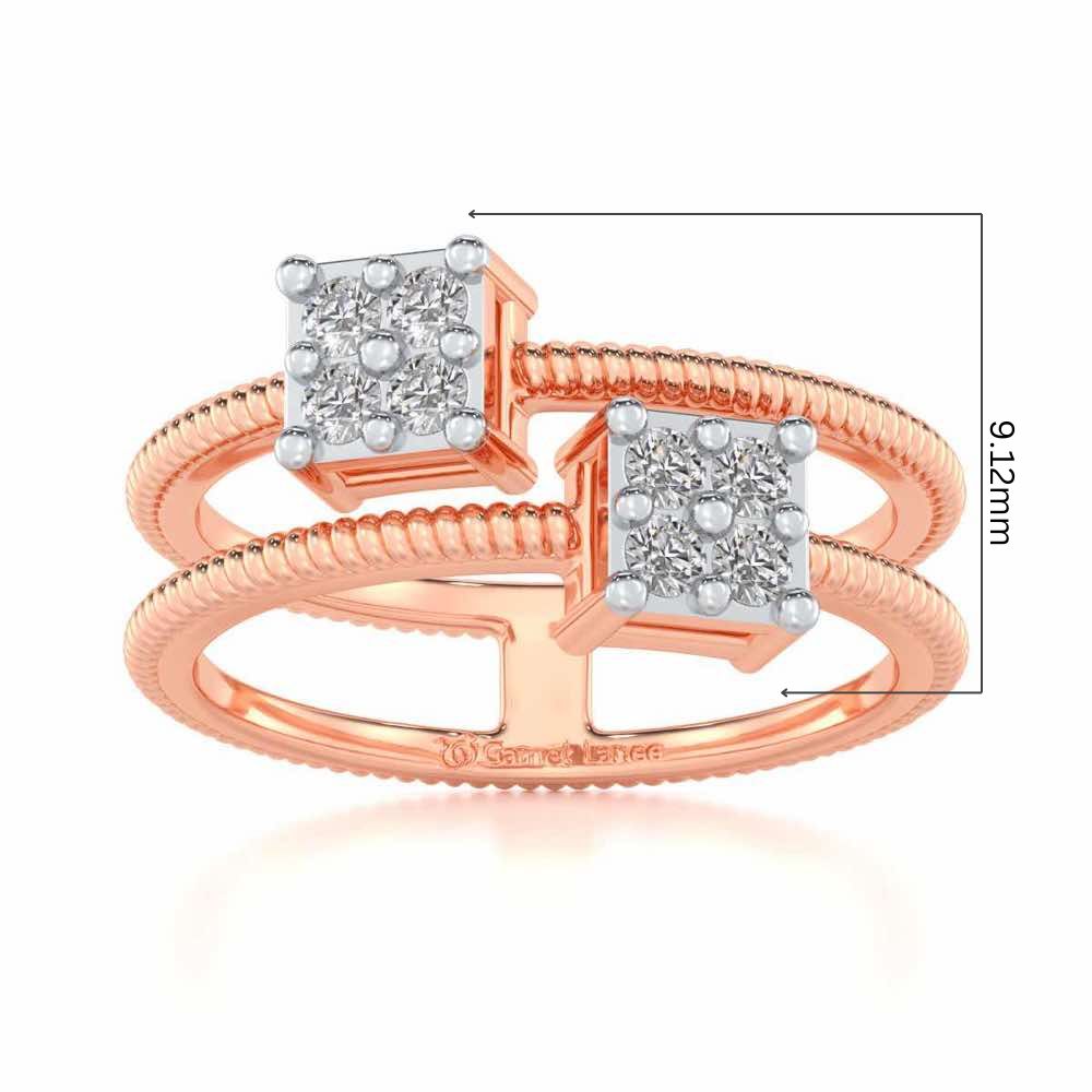 Squarilla Silver Ring - Rose Gold - Image 5
