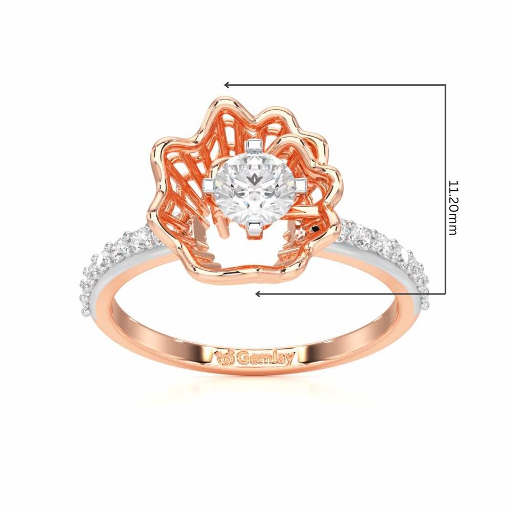 Swirl Bloom Solitaire Ring - Rose Gold - Image 5