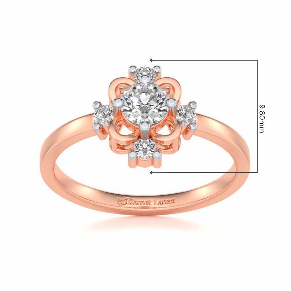 Distinguished Solitaire Silver Ring - Rose Gold - Image 5