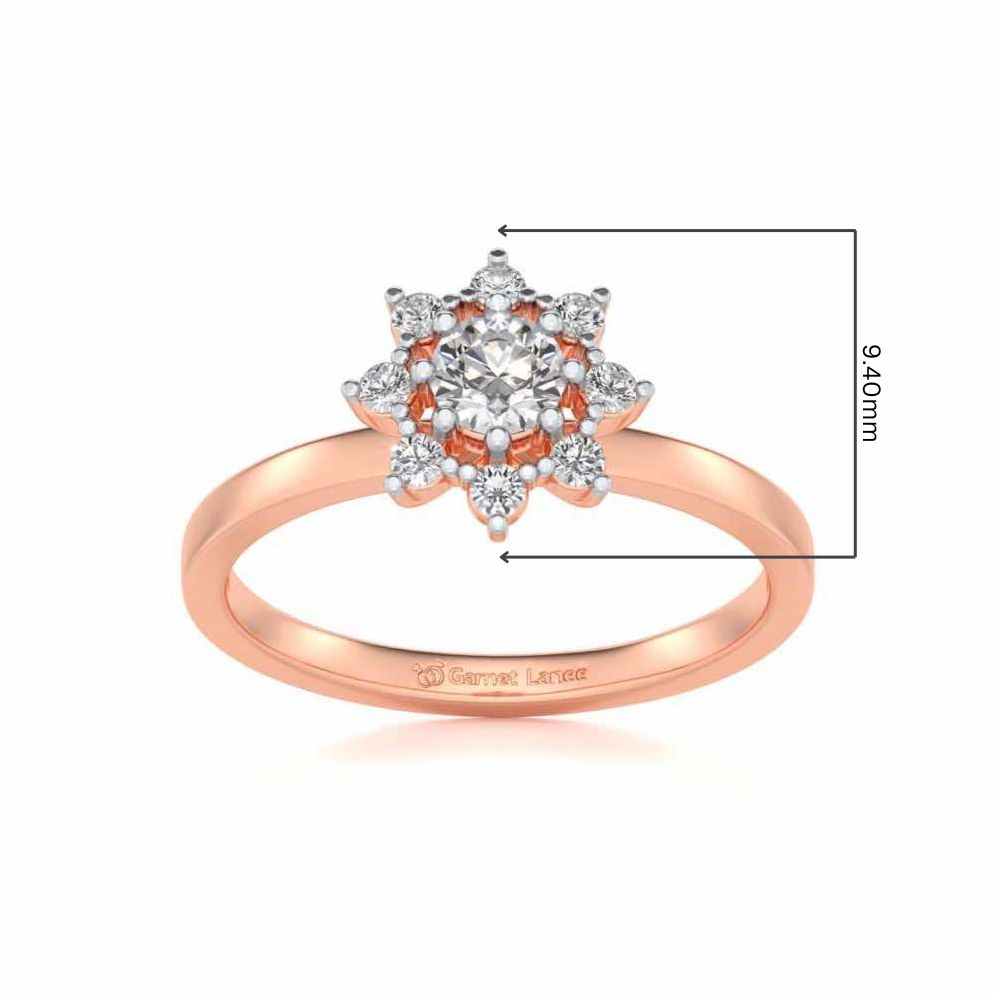 Pole Star Solitaire Silver Ring - Rose Gold - Image 5