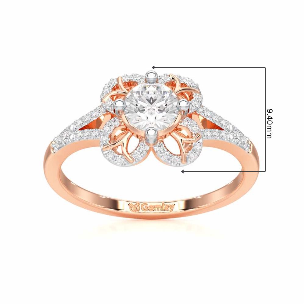 Radiant Blossom Solitaire Ring - Rose Gold - Image 5