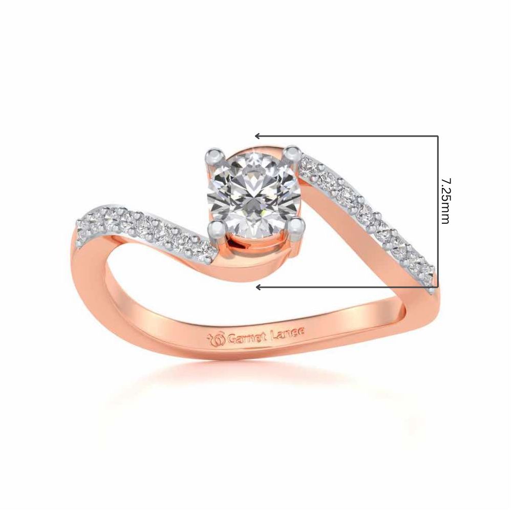 Widish Solitaire Silver Ring - Rose Gold - Image 5