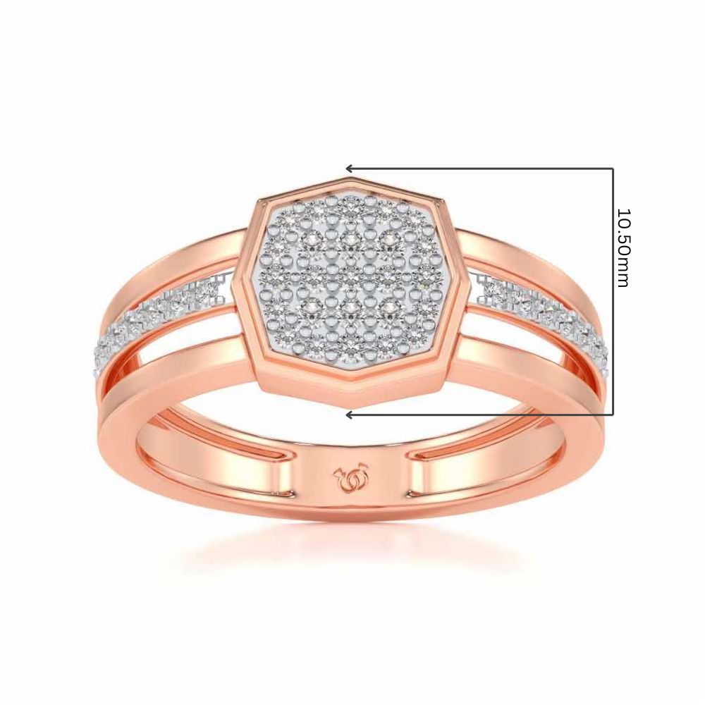 Gloaming Silver Ring For Men - Rose Gold - Image 5