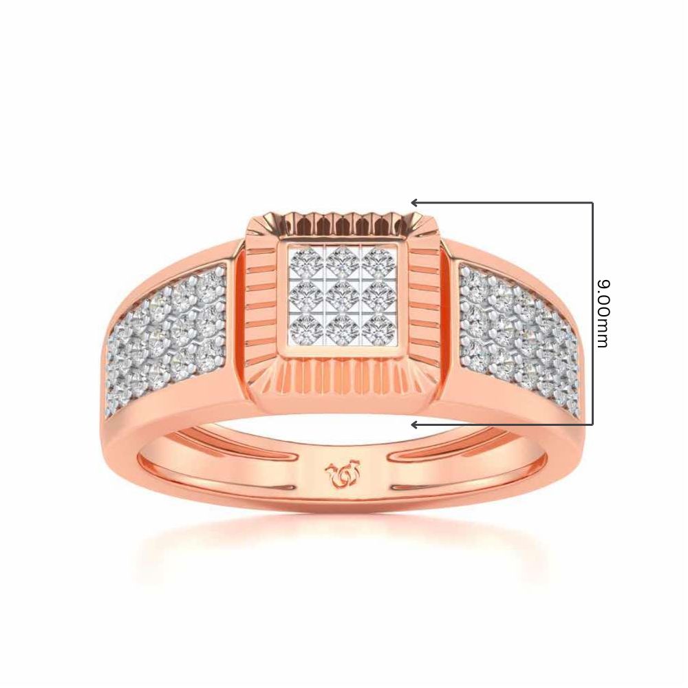 Lashiva Silver Ring For Men - Rose Gold - Image 5