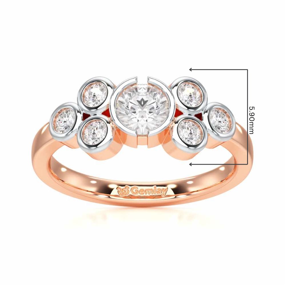 Graceful Aura Solitaire Ring - Rose Gold - Image 5