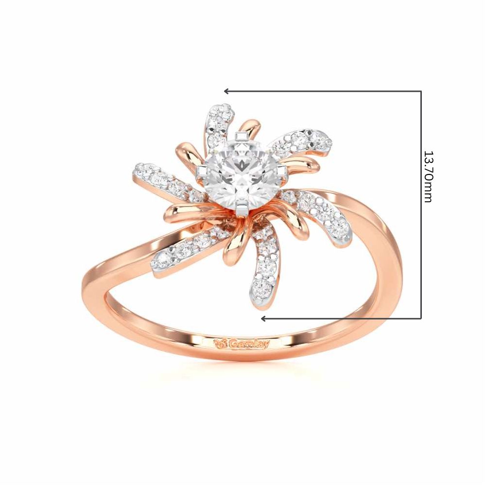 Sparkling Orchid Solitaire Ring - Rose Gold - Image 5