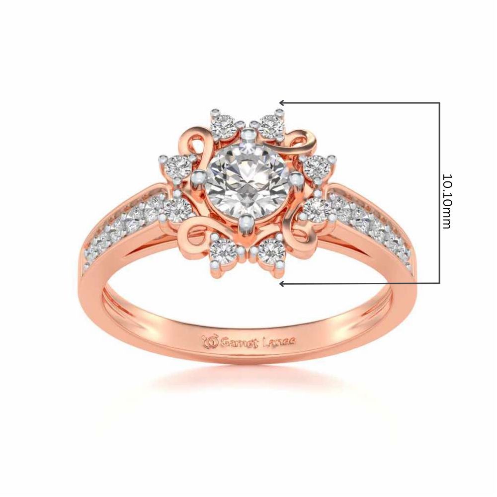 Brightened awareness Solitaire Silver Ring - Rose Gold - Image 5