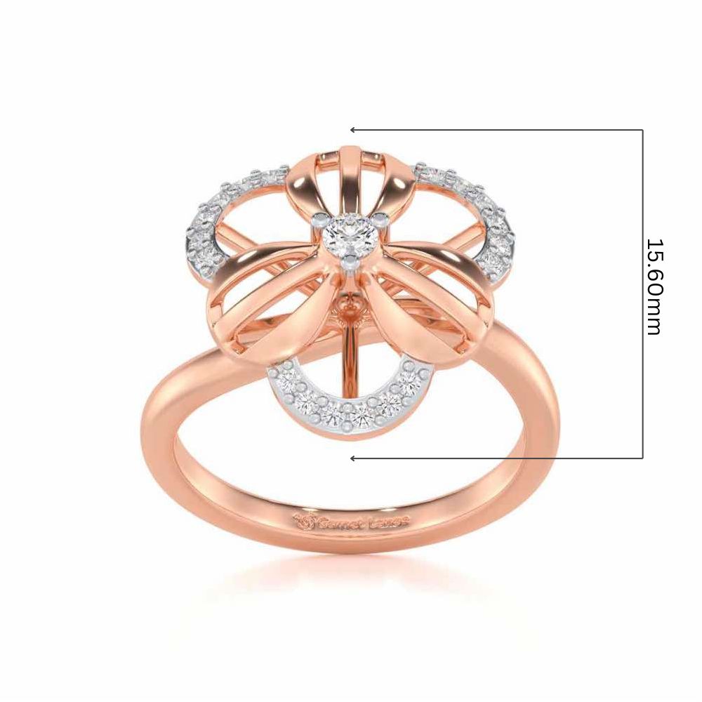 Lean Bloom Silver Ring - Rose Gold - Image 5