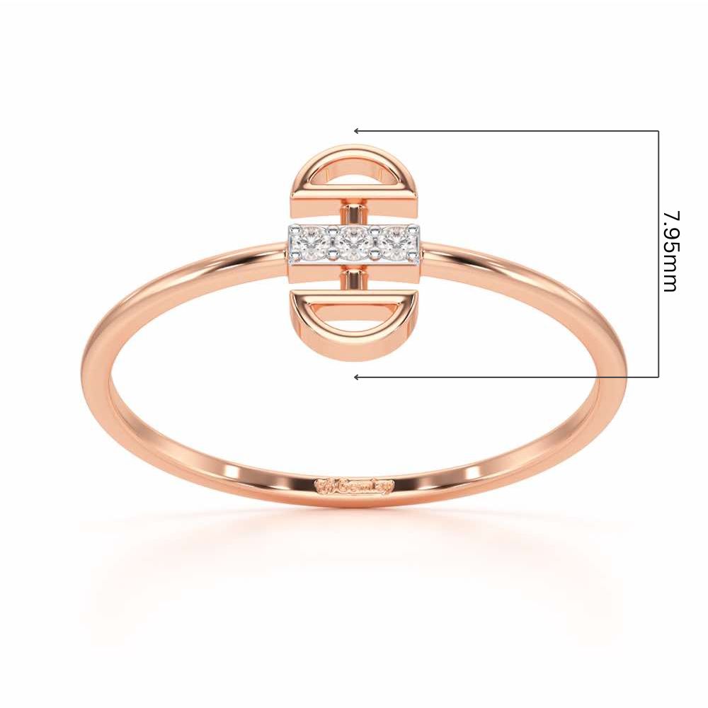 Entrapped Glow Silver Ring - Rose Gold - Image 5