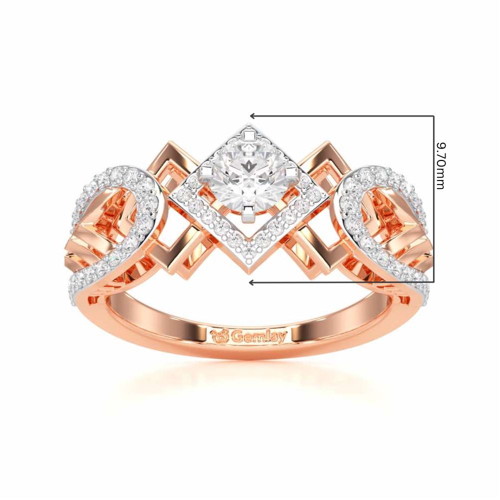 Suave Elegance Solitaire Ring - Rose Gold - Image 5