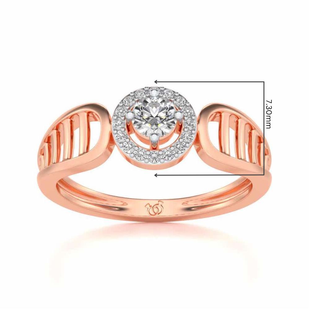 Binge Shine Solitaire Silver Ring - Rose Gold - Image 5