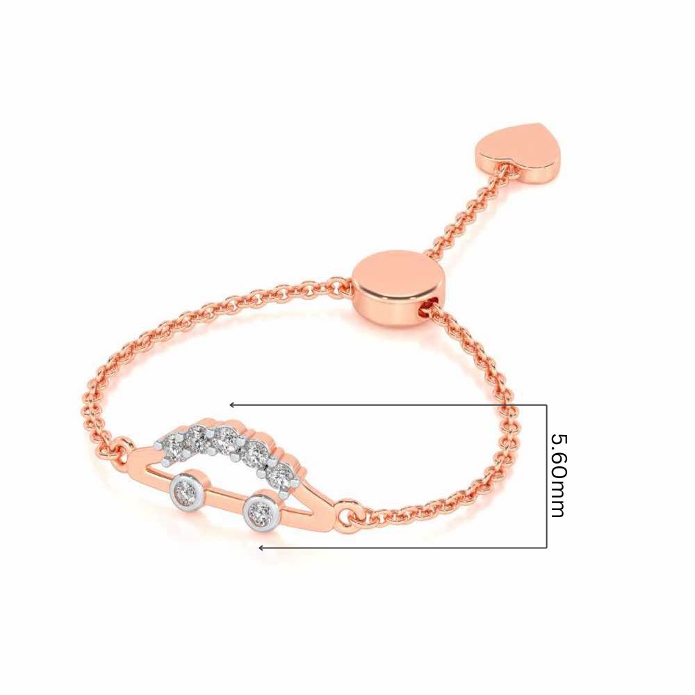 Semi Adjustable Silver Ring - Rose Gold - Image 5