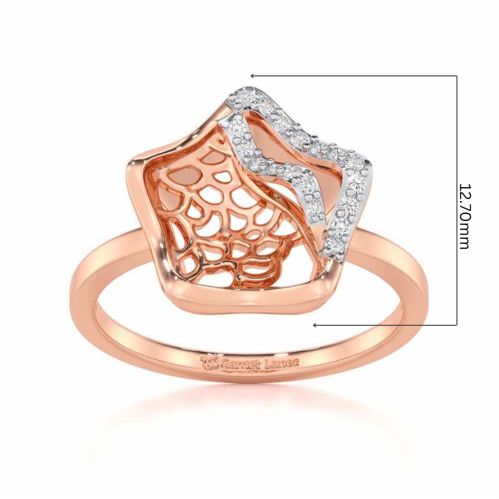 Water Bloom Silver Ring - Rose Gold - Image 5