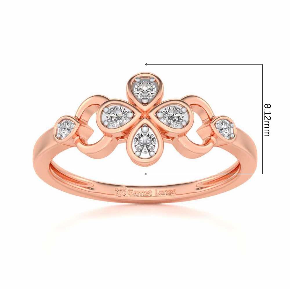 Decent Flower Silver Ring - Rose Gold - Image 5