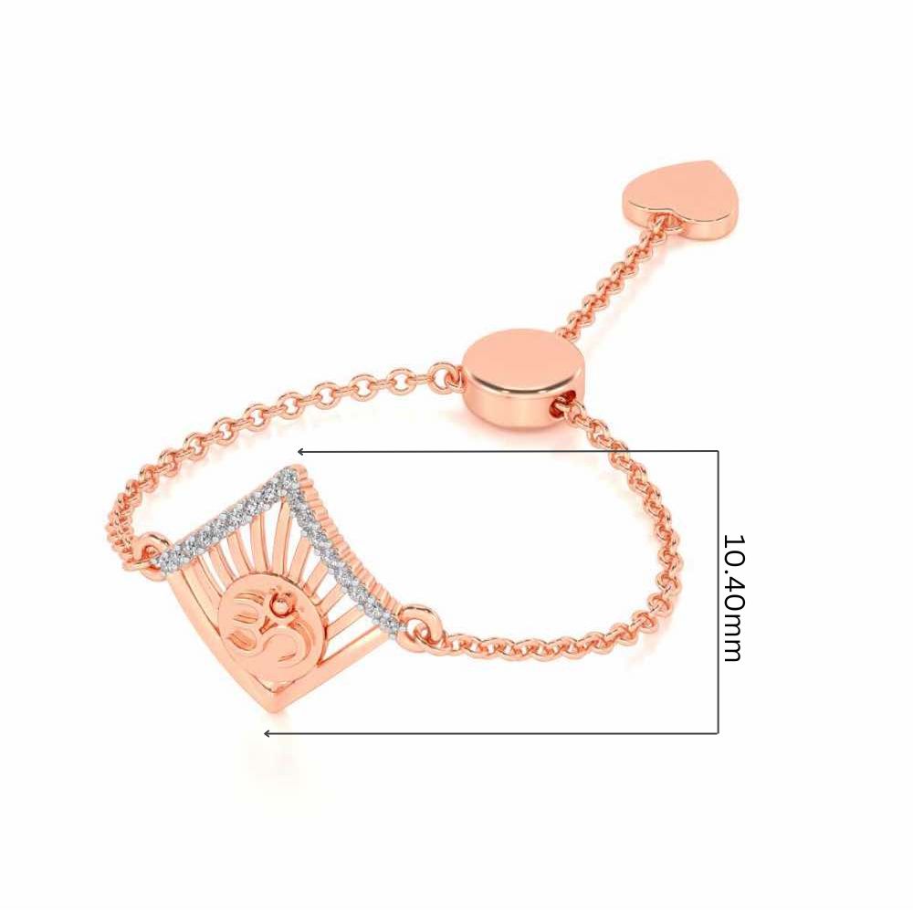 Om Crown Adjustable Silver Ring - Rose Gold - Image 5