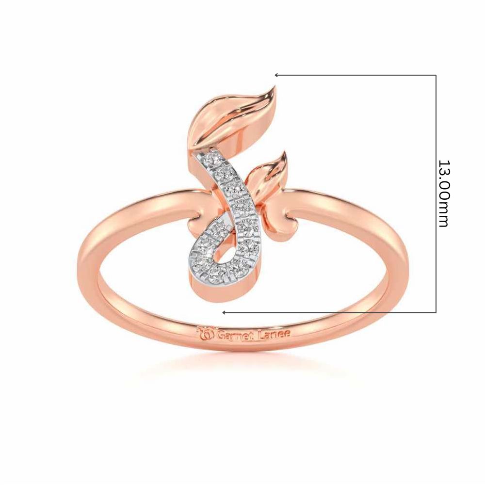 Nature F Silver Ring - Rose Gold - Image 5