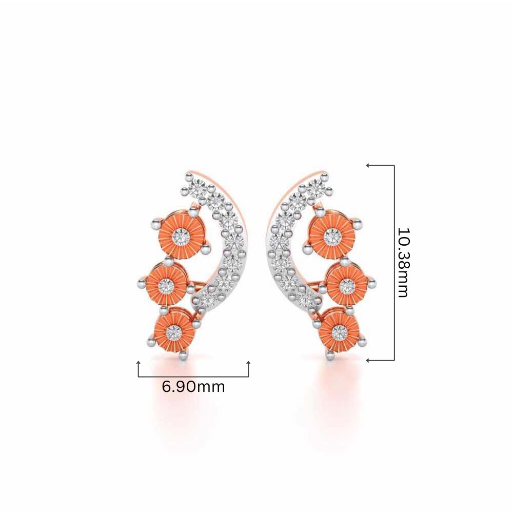 Bavita Silver Earrings - Rose Gold - Image 4