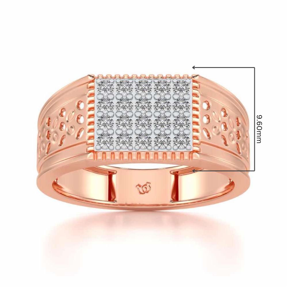 Zircon Silver Ring For Men - Rose Gold - Image 5