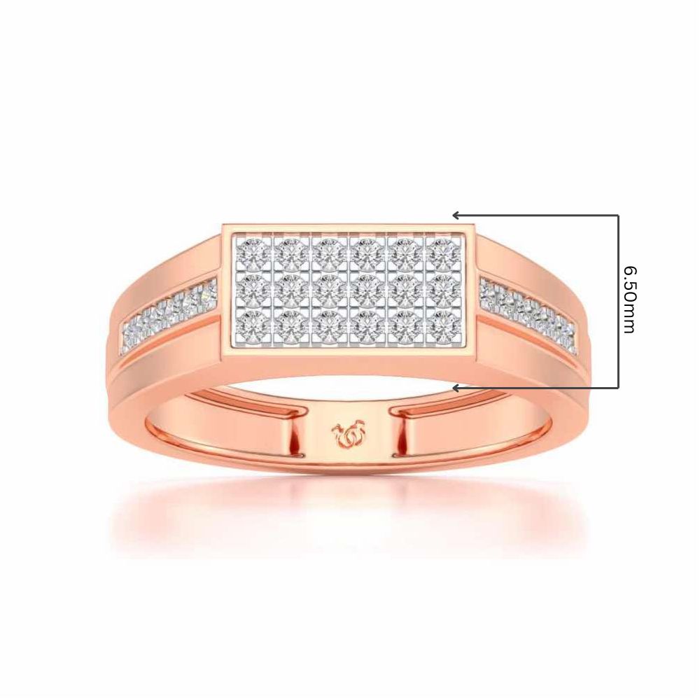 Star System Silver Ring For Men - Rose Gold - Image 5