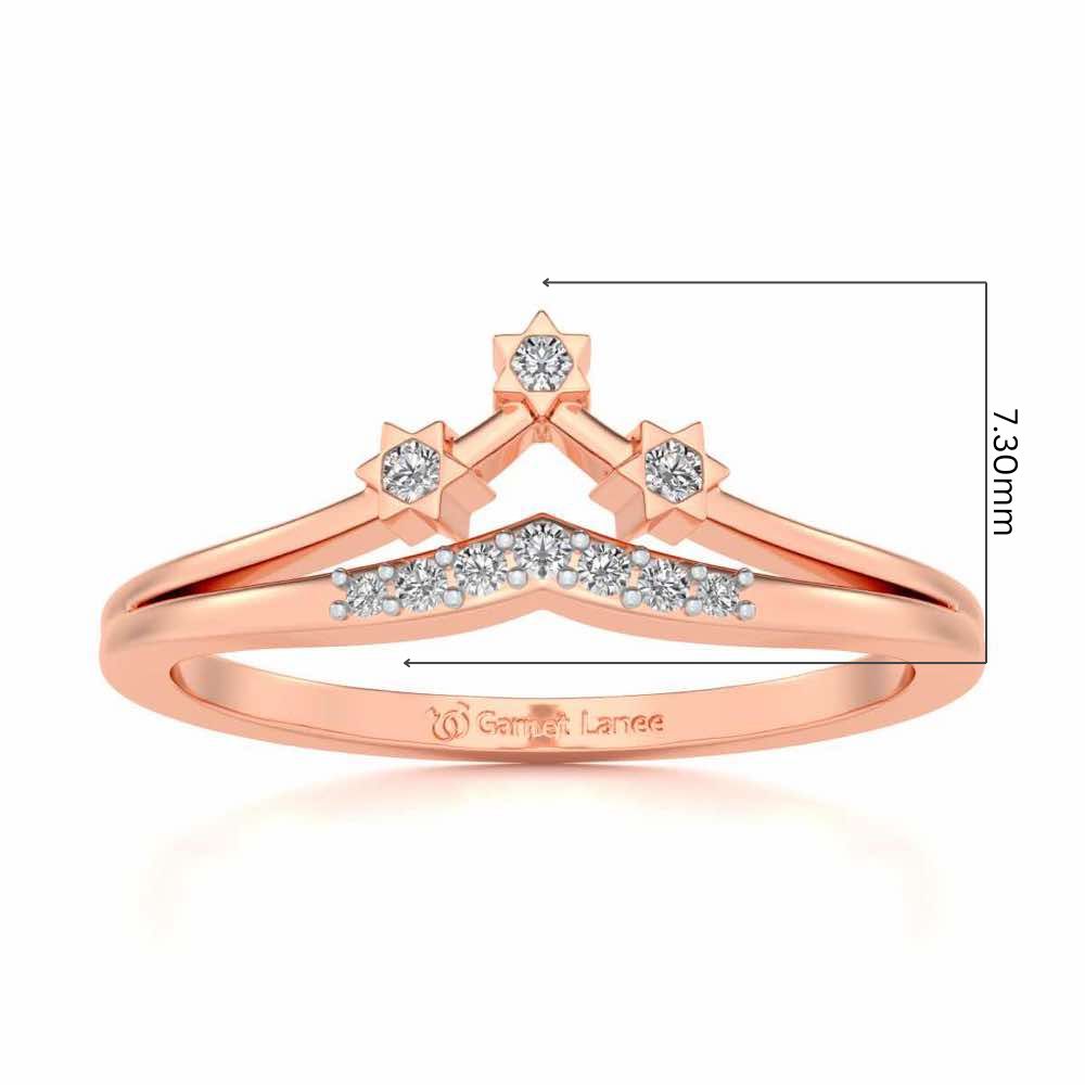 Farzeen Silver Ring - Rose Gold - Image 5