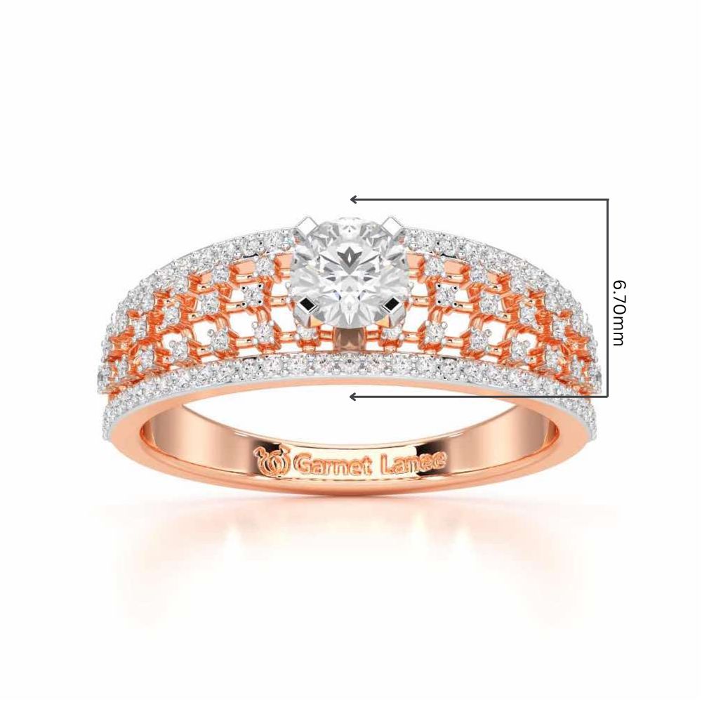 Luminous Elegance Solitaire Ring - Rose Gold - Image 5