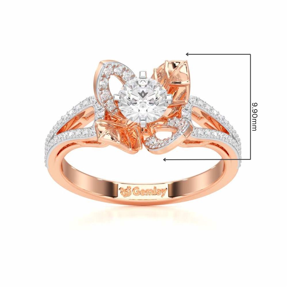 Blooming Shine Solitaire Ring - Rose Gold - Image 5