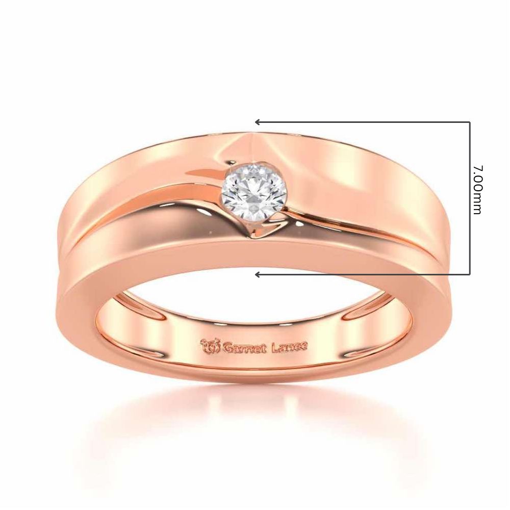 Refined Radiance Men Solitaire Ring - Rose Gold - Image 5