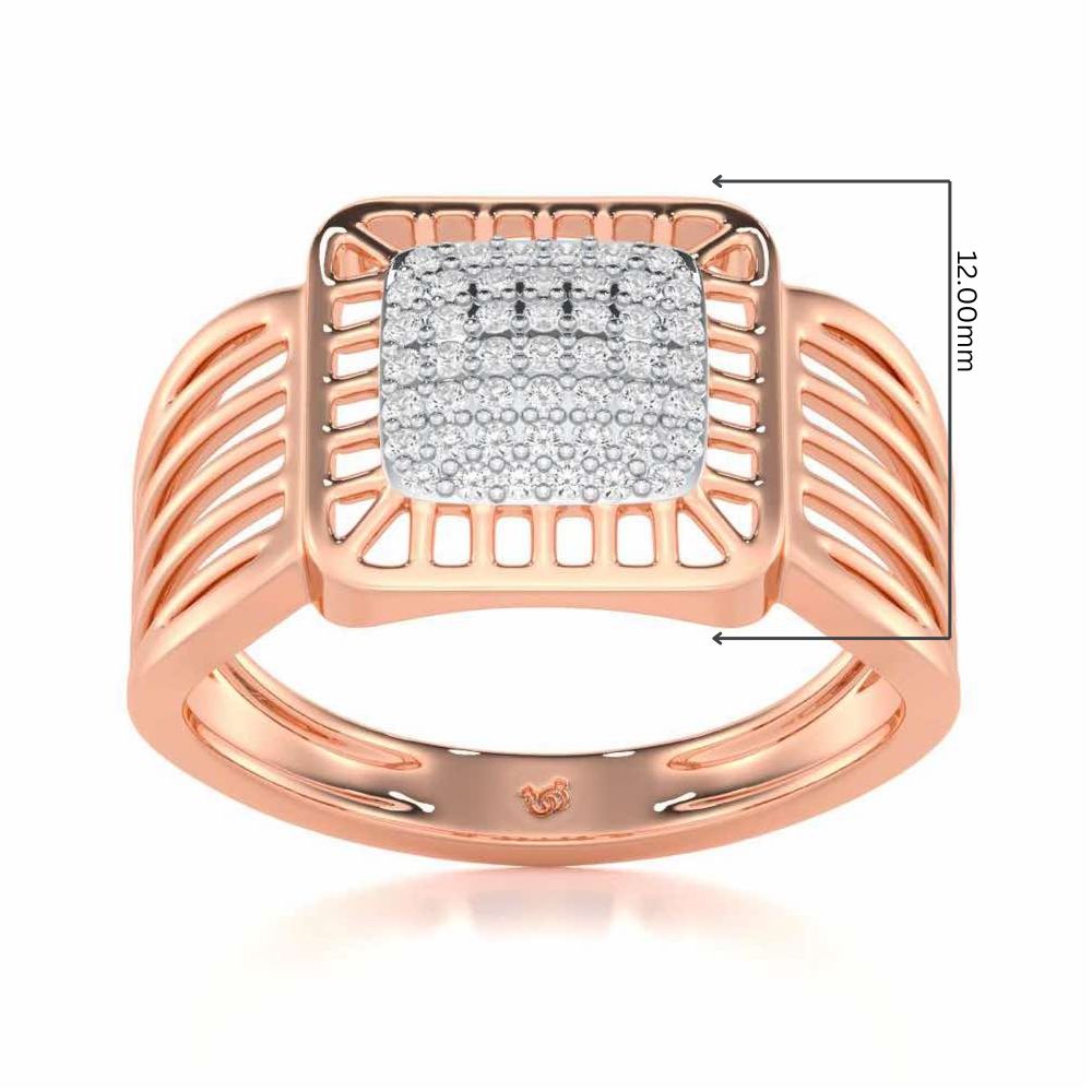 Lakshya Silver Ring For Men - Rose Gold - Image 5