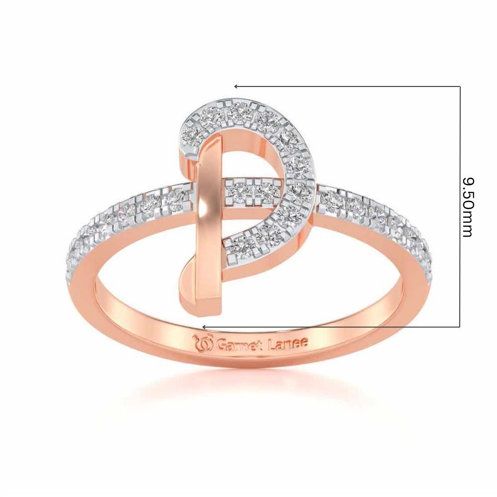 Ravishing D Silver Ring - Rose Gold - Image 5