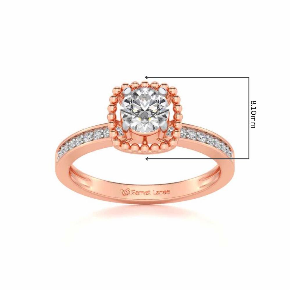Queenly Solitaire Silver Ring - Rose Gold - Image 5