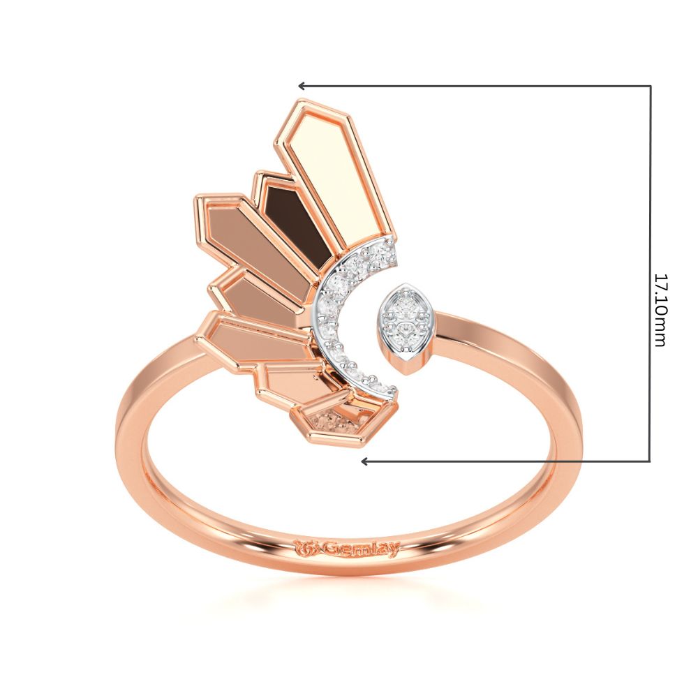 Tranquil Flame Silver Ring - Rose Gold - Image 5