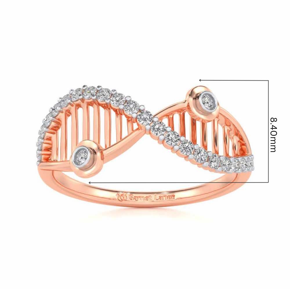 Wave Eye Silver Ring - Rose Gold - Image 5