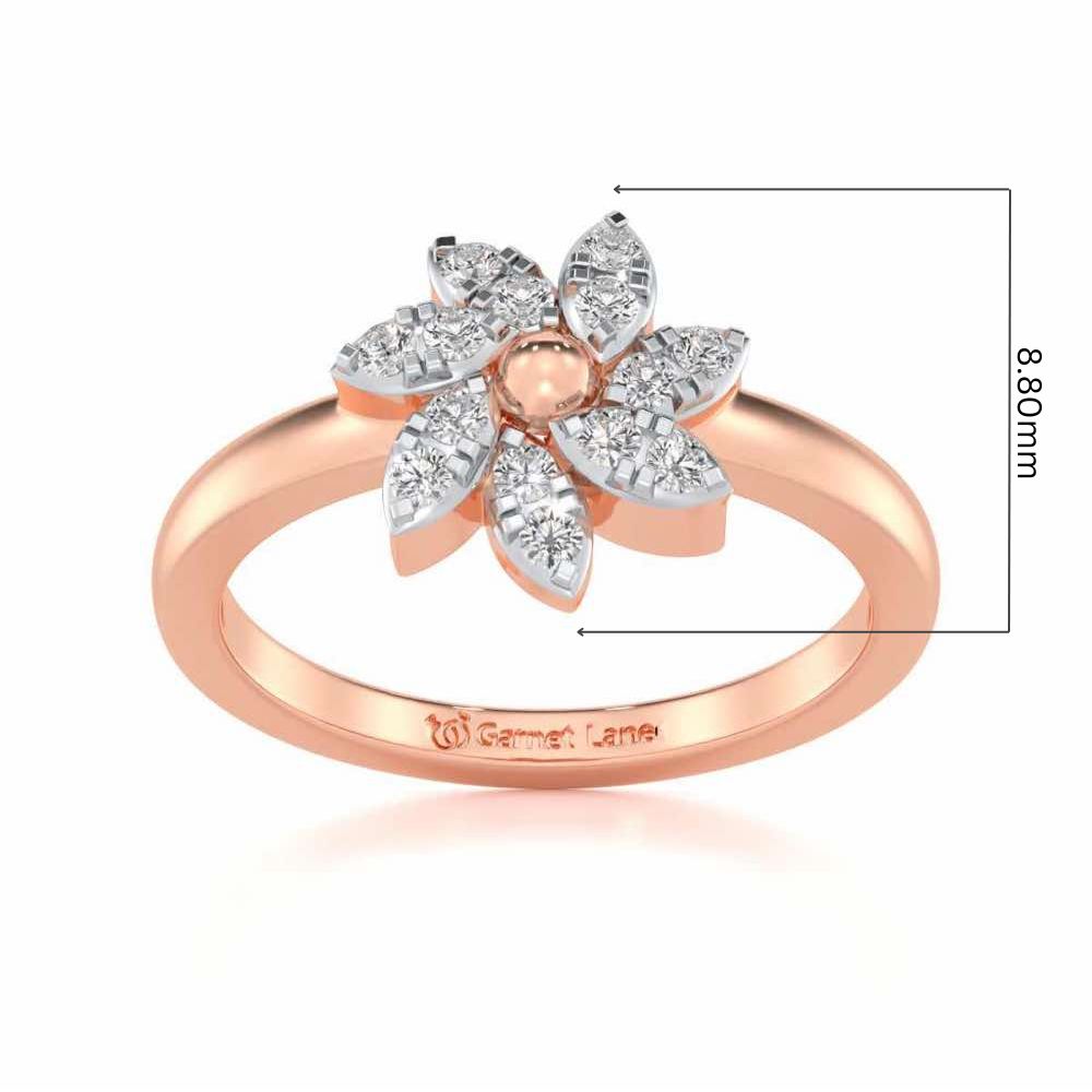 Spin Flora Silver Ring - Rose Gold - Image 5