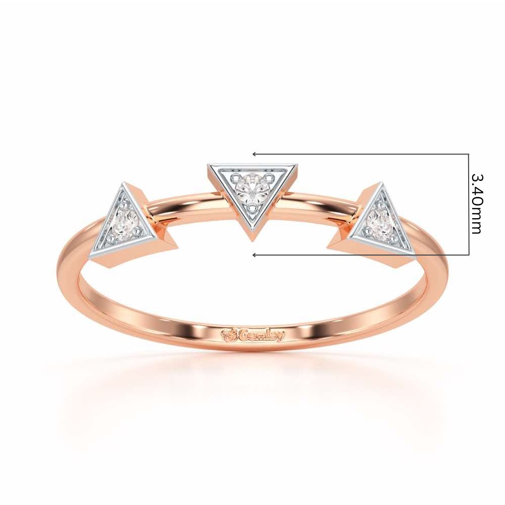 Triangle Trio Silver Ring - Rose Gold - Image 5