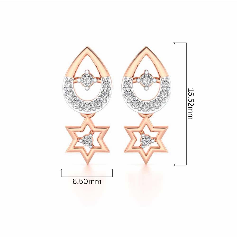 Bala Silver Earrings - Rose Gold - Image 4