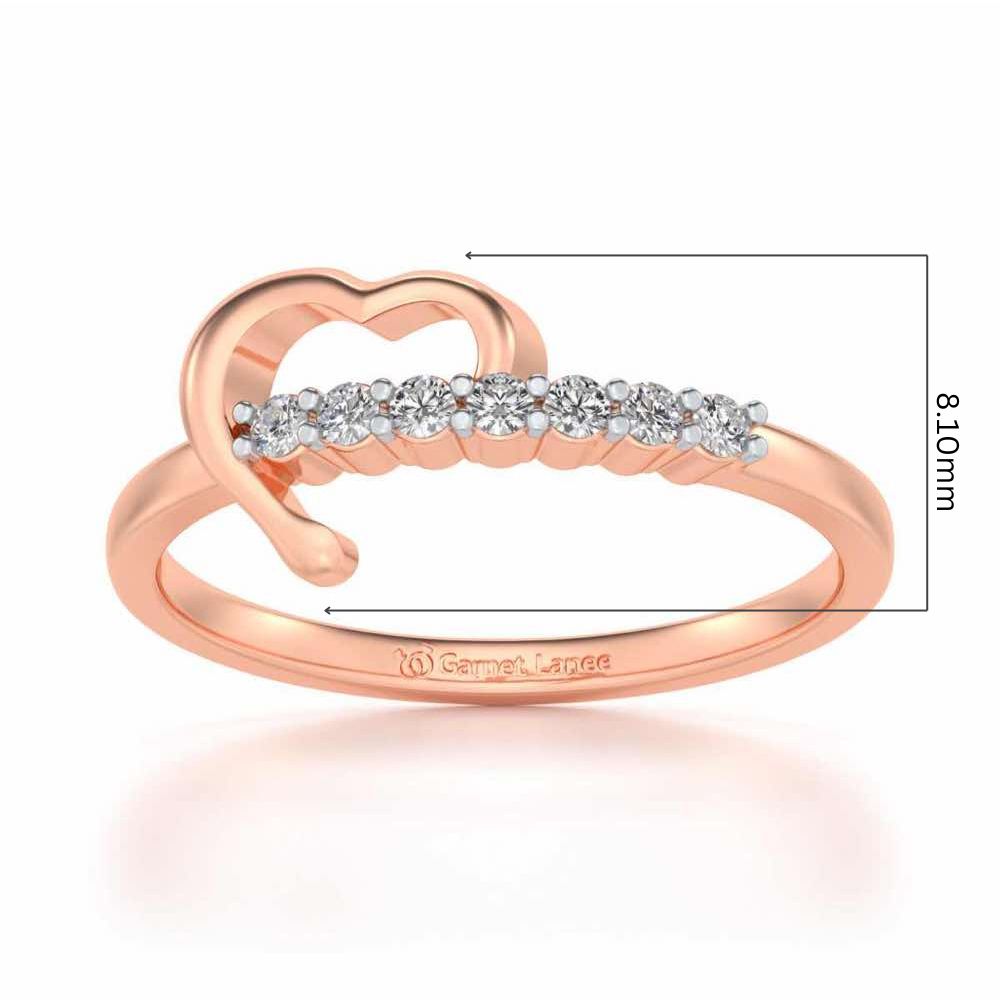 Heart-wise Silver Ring - Rose Gold - Image 5