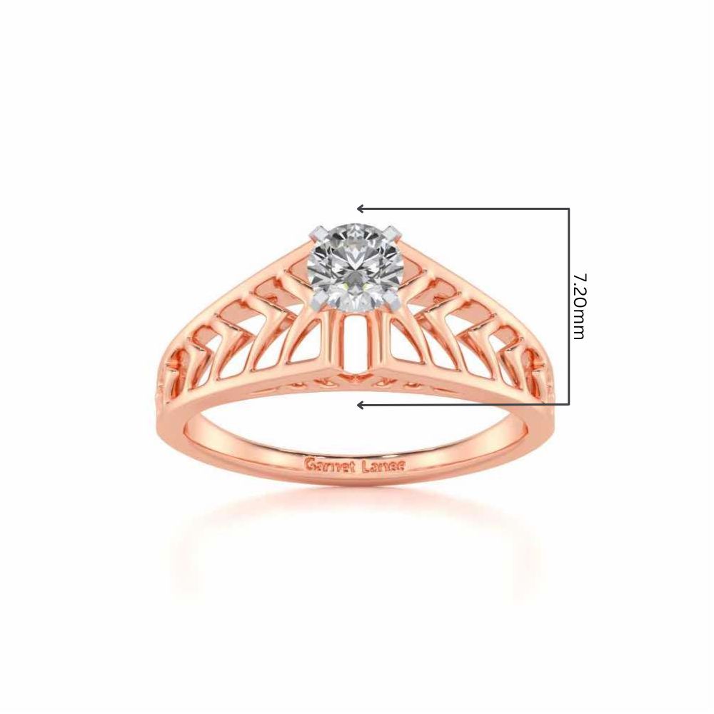 Saranshi Solitaire Ring - Rose Gold - Image 5