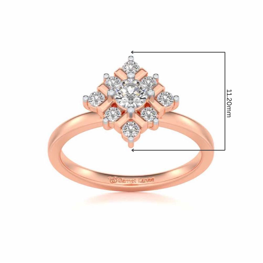 Celestial Solitaire Silver Ring - Rose Gold - Image 5